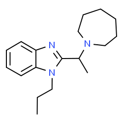 ChemSpider 2D Image | 2-[1-(1-Azepanyl)ethyl]-1-propyl-1H-benzimidazole | C18H27N3