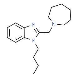 ChemSpider 2D Image | 2-(1-Azepanylmethyl)-1-butyl-1H-benzimidazole | C18H27N3