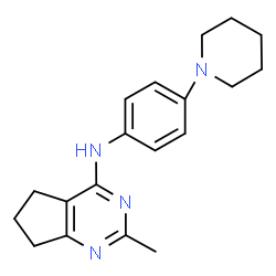 ChemSpider 2D Image | 2-Methyl-N-[4-(1-piperidinyl)phenyl]-6,7-dihydro-5H-cyclopenta[d]pyrimidin-4-amine | C19H24N4