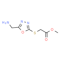 ChemSpider 2D Image | Methyl {[5-(aminomethyl)-1,3,4-oxadiazol-2-yl]sulfanyl}acetate | C6H9N3O3S