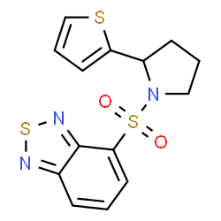 ChemSpider 2D Image | 4-{[2-(2-Thienyl)-1-pyrrolidinyl]sulfonyl}-2,1,3-benzothiadiazole | C14H13N3O2S3