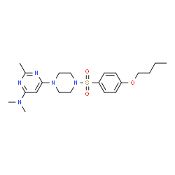 ChemSpider 2D Image | 6-{4-[(4-Butoxyphenyl)sulfonyl]-1-piperazinyl}-N,N,2-trimethyl-4-pyrimidinamine | C21H31N5O3S