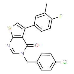 ChemSpider 2D Image | 3-(4-Chlorobenzyl)-5-(4-fluoro-3-methylphenyl)thieno[2,3-d]pyrimidin-4(3H)-one | C20H14ClFN2OS