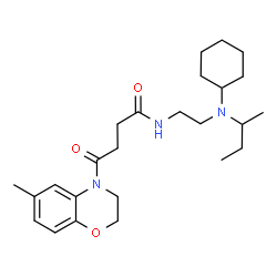 ChemSpider 2D Image | N-{2-[sec-Butyl(cyclohexyl)amino]ethyl}-4-(6-methyl-2,3-dihydro-4H-1,4-benzoxazin-4-yl)-4-oxobutanamide | C25H39N3O3