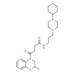 ChemSpider 2D Image | N-[3-(4-Cyclohexyl-1-piperazinyl)propyl]-4-(2-methyl-2,3-dihydro-4H-1,4-benzoxazin-4-yl)-4-oxobutanamide | C26H40N4O3