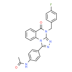 ChemSpider 2D Image | N-{4-[4-(4-Fluorobenzyl)-5-oxo-4,5-dihydro[1,2,4]triazolo[4,3-a]quinazolin-1-yl]phenyl}acetamide | C24H18FN5O2