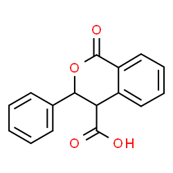 ChemSpider 2D Image | 1-Oxo-3-phenyl-3,4-dihydro-1H-isochromene-4-carboxylic acid | C16H12O4