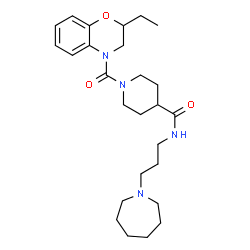 ChemSpider 2D Image | N-[3-(1-Azepanyl)propyl]-1-[(2-ethyl-2,3-dihydro-4H-1,4-benzoxazin-4-yl)carbonyl]-4-piperidinecarboxamide | C26H40N4O3
