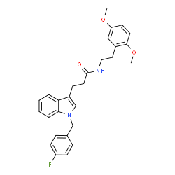 ChemSpider 2D Image | N-[2-(2,5-Dimethoxyphenyl)ethyl]-3-[1-(4-fluorobenzyl)-1H-indol-3-yl]propanamide | C28H29FN2O3