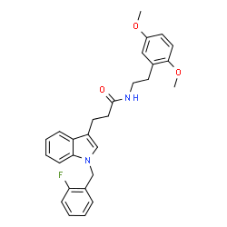 ChemSpider 2D Image | N-[2-(2,5-Dimethoxyphenyl)ethyl]-3-[1-(2-fluorobenzyl)-1H-indol-3-yl]propanamide | C28H29FN2O3