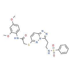ChemSpider 2D Image | N-(2,4-Dimethoxyphenyl)-2-[(3-{2-[(phenylsulfonyl)amino]ethyl}[1,2,4]triazolo[4,3-b]pyridazin-6-yl)sulfanyl]acetamide | C23H24N6O5S2