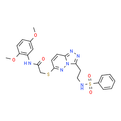 ChemSpider 2D Image | N-(2,5-Dimethoxyphenyl)-2-[(3-{2-[(phenylsulfonyl)amino]ethyl}[1,2,4]triazolo[4,3-b]pyridazin-6-yl)sulfanyl]acetamide | C23H24N6O5S2