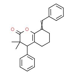 ChemSpider 2D Image | 8-Benzylidene-3,3-dimethyl-4-phenyl-3,4,5,6,7,8-hexahydro-2H-chromen-2-one | C24H24O2