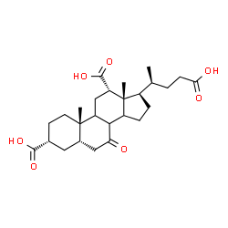ChemSpider 2D Image | (3alpha,5beta,8xi,9xi,12alpha,14xi,20S)-24-Hydroxy-7,24-dioxocholane-3,12-dicarboxylic acid | C26H38O7