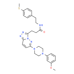 ChemSpider 2D Image | 3-{6-[4-(3-Methoxyphenyl)-1-piperazinyl][1,2,4]triazolo[4,3-b]pyridazin-3-yl}-N-{2-[4-(methylsulfanyl)phenyl]ethyl}propanamide | C28H33N7O2S