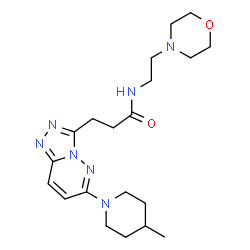 ChemSpider 2D Image | 3-[6-(4-Methyl-1-piperidinyl)[1,2,4]triazolo[4,3-b]pyridazin-3-yl]-N-[2-(4-morpholinyl)ethyl]propanamide | C20H31N7O2