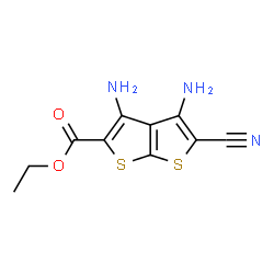 ChemSpider 2D Image | Ethyl 3,4-diamino-5-cyanothieno[2,3-b]thiophene-2-carboxylate | C10H9N3O2S2