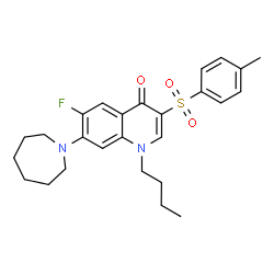 ChemSpider 2D Image | 7-(1-Azepanyl)-1-butyl-6-fluoro-3-[(4-methylphenyl)sulfonyl]-4(1H)-quinolinone | C26H31FN2O3S