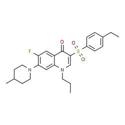 ChemSpider 2D Image | 3-[(4-Ethylphenyl)sulfonyl]-6-fluoro-7-(4-methyl-1-piperidinyl)-1-propyl-4(1H)-quinolinone | C26H31FN2O3S
