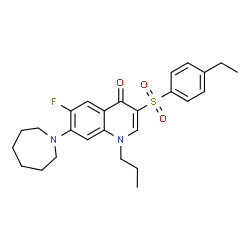 ChemSpider 2D Image | 7-(1-Azepanyl)-3-[(4-ethylphenyl)sulfonyl]-6-fluoro-1-propyl-4(1H)-quinolinone | C26H31FN2O3S