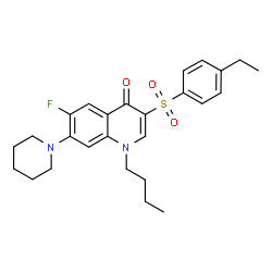 ChemSpider 2D Image | 1-Butyl-3-[(4-ethylphenyl)sulfonyl]-6-fluoro-7-(1-piperidinyl)-4(1H)-quinolinone | C26H31FN2O3S