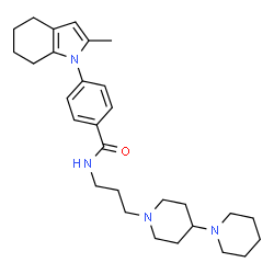 ChemSpider 2D Image | N-[3-(1,4'-Bipiperidin-1'-yl)propyl]-4-(2-methyl-4,5,6,7-tetrahydro-1H-indol-1-yl)benzamide | C29H42N4O