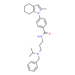 ChemSpider 2D Image | N-{3-[Benzyl(isopropyl)amino]propyl}-4-(2-methyl-4,5,6,7-tetrahydro-1H-indol-1-yl)benzamide | C29H37N3O