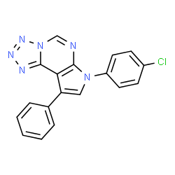 ChemSpider 2D Image | 7-(4-Chlorophenyl)-9-phenyl-7H-pyrrolo[3,2-e]tetrazolo[1,5-c]pyrimidine | C18H11ClN6