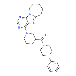 ChemSpider 2D Image | (4-Phenyl-1-piperazinyl)[1-(7,8,9,10-tetrahydro-6H-azepino[1,2-e]purin-4-yl)-3-piperidinyl]methanone | C26H33N7O
