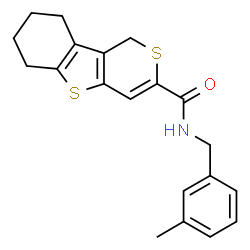 ChemSpider 2D Image | N-(3-Methylbenzyl)-6,7,8,9-tetrahydro-1H-thiopyrano[4,3-b][1]benzothiophene-3-carboxamide | C20H21NOS2