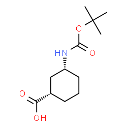ChemSpider 2D Image | (1S,3R)-3-{[(tert-butoxy)carbonyl]amino}cyclohexane-1-carboxylic acid | C12H21NO4