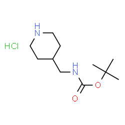 ChemSpider 2D Image | tert-Butyl (piperidin-4-ylmethyl)carbamate hydrochloride | C11H23ClN2O2