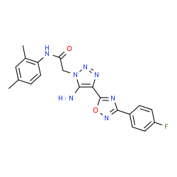 ChemSpider 2D Image | 2-{5-Amino-4-[3-(4-fluorophenyl)-1,2,4-oxadiazol-5-yl]-1H-1,2,3-triazol-1-yl}-N-(2,4-dimethylphenyl)acetamide | C20H18FN7O2