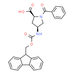ChemSpider 2D Image | (4S)-1-Benzoyl-4-{[(9H-fluoren-9-ylmethoxy)carbonyl]amino}-L-proline | C27H24N2O5