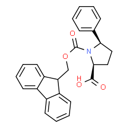 ChemSpider 2D Image | Fmoc-(2S,5R)-5-phenyl-pyrrolidine-2-carboxylic acid | C26H23NO4