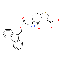 ChemSpider 2D Image | (3R,6S,8aS)-6-{[(9H-Fluoren-9-ylmethoxy)carbonyl]amino}-5-oxohexahydro-5H-[1,3]thiazolo[3,2-a]pyridine-3-carboxylic acid | C23H22N2O5S