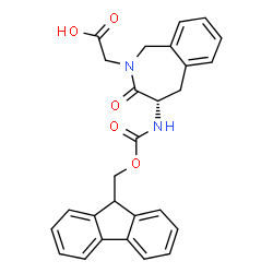ChemSpider 2D Image | (4S)-4-[[(9H-Fluoren-9-ylmethoxy)carbonyl]amino]-1,3,4,5-tetrahydro-3-oxo-2H-2-benzazepine-2-acetic acid | C27H24N2O5