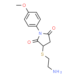 ChemSpider 2D Image | 3-((2-Aminoethyl)thio)-1-(4-methoxyphenyl)pyrrolidine-2,5-dione | C13H16N2O3S