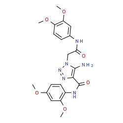 ChemSpider 2D Image | 5-Amino-N-(2,4-dimethoxyphenyl)-1-{2-[(3,4-dimethoxyphenyl)amino]-2-oxoethyl}-1H-1,2,3-triazole-4-carboxamide | C21H24N6O6
