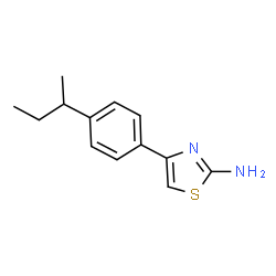 ChemSpider 2D Image | 4-(4-(sec-Butyl)phenyl)thiazol-2-amine | C13H16N2S