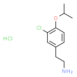 ChemSpider 2D Image | 2-(3-Chloro-4-isopropoxyphenyl)ethanamine hydrochloride (1:1) | C11H17Cl2NO