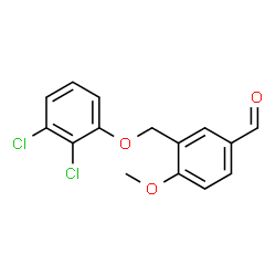 ChemSpider 2D Image | 3-[(2,3-Dichlorophenoxy)methyl]-4-methoxybenzaldehyde | C15H12Cl2O3
