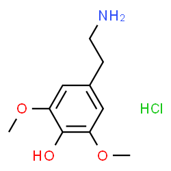 ChemSpider 2D Image | 3,5-DIMETHOXY-4-HYDROXYPHENETHYLAMINE HYDROCHLORIDE | C10H16ClNO3