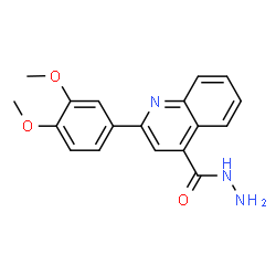 ChemSpider 2D Image | 2-(3,4-Dimethoxyphenyl)-4-quinolinecarbohydrazide | C18H17N3O3