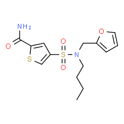 ChemSpider 2D Image | 4-[Butyl(2-furylmethyl)sulfamoyl]-2-thiophenecarboxamide | C14H18N2O4S2