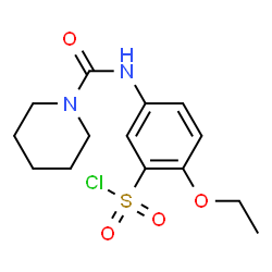 ChemSpider 2D Image | 2-Ethoxy-5-(piperidine-1-carboxamido)benzene-1-sulfonyl chloride | C14H19ClN2O4S