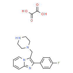 ChemSpider 2D Image | 2-(4-Fluorophenyl)-3-(piperazin-1-ylmethyl)imidazo[1,2-a]pyridine oxalate | C20H21FN4O4