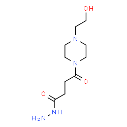 ChemSpider 2D Image | 4-[4-(2-Hydroxyethyl)-1-piperazinyl]-4-oxobutanehydrazide | C10H20N4O3