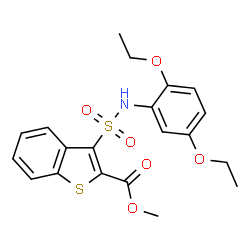 ChemSpider 2D Image | Methyl 3-[(2,5-diethoxyphenyl)sulfamoyl]-1-benzothiophene-2-carboxylate | C20H21NO6S2