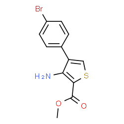 ChemSpider 2D Image | Methyl 3-amino-4-(4-bromophenyl)-2-thiophenecarboxylate | C12H10BrNO2S